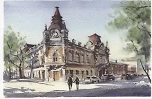 Купить Открытка Иркутск акварель Дом Файнберга — Фото №1