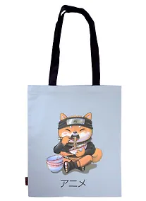 Купить Сумка-шоппер Аниме Лисенок с лапшой рамен (цветная) — Фото №1