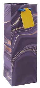 Купить Пакет бутылочный 12*12*34,5 "Темный мрамор" бум.мат.ламинат — Фото №1