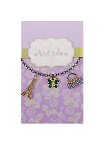 Купить Кулон желтый Бабочка эмаль зеленая (QA-7042) (0,8см) (упаковка) — Фото №1