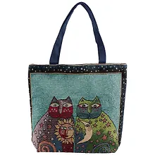 Купить Сумка-шоппер на молнии Два кота (Солнце и Луна) (40х40) (текстиль) — Фото №1