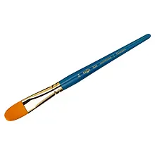 Купить Кисть художественная №24 "Галерея", синтетика, плоскоовальная, короткая ручка, Гамма — Фото №1