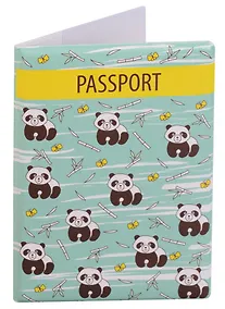 Купить Обложка для паспорта Панды с бамбуком (ПВХ бокс) — Фото №1