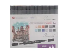 Купить Маркеры художественные 12цв "Twin Brush. Архитектор" спиртовые, Сонет — Фото №1