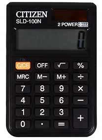 Купить Калькулятор 08 разрядный, карманный, 2-е питан., черный, Citizen SLD-100NR — Фото №1