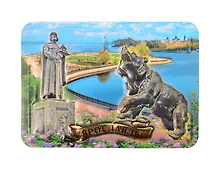 Купить Магнит прессованный Ярославль Коллаж Памятник Ярославу Мудрому-Памятник медведю-Стрелка (10х7) (025-1-27K25) — Фото №1