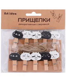 Купить Прищепки декоративные с веревкой "Мордочки" — Фото №1