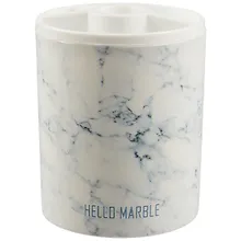 Купить Стакан для пишущих принадлежностей "Серый мрамор" пластик — Фото №1