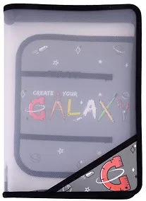 Купить Папка для труда А4 "ГЭЛЭКСИ" пластиковая, молния с 3х сторон, внутр.блок для канц.принадлежностей — Фото №1