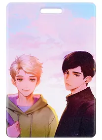 Купить Чехол для карточек вертикальный Аниме Синтонимы Два друга и облака (цветн) (Медина Мирай) (ДК2022-422) — Фото №1