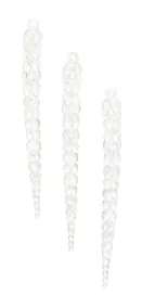 Купить Новогоднее подвесное украшение Сосулька перламутровая (3шт) (пластик) (ПВХ бокс) (15см) (12-09234-N22) — Фото №1