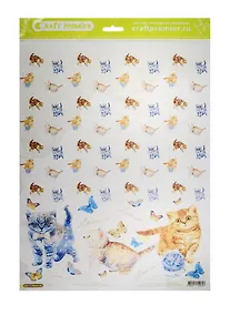 Купить Рисовая бумага для декупажа Craft Premier, A3, 25г/м, Котята — Фото №1
