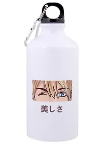 Купить Бутылка с карабином Аниме Глаза (голубые) (металл) (500мл) — Фото №1