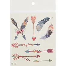 Купить Тату с блестками (микс) Фея, Стрелы, Перья 12*10,5см — Фото №1