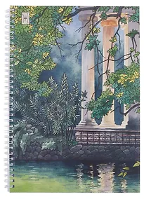 Купить Тетрадь А4 96л кл. "Акварель (Эксклюзив)" евроспираль, мел.картон, выб.лак, блестки «Золото» — Фото №1