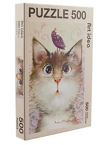 Купить Пазл 500 СПб Кот Лёня с его птицей (47х33см) (3+) (коробка) (Art idea) — Фото №1