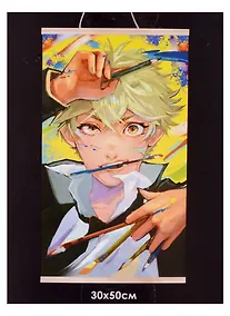 Купить Набор для творчества "Картина по номерам на подвесе "Экспрессивный художник". ПАННО. Аниме. 30х50 см — Фото №1