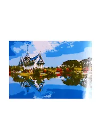 Купить Набор ТМ Рыжий Кот Раскраска на картоне A4 Красивый дом у озера (Арт. Р-2407) — Фото №1