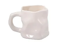 Купить Кружка с мятыми гранями (белая) (керамика) (300мл) (12-202510-BOT_163) — Фото №1