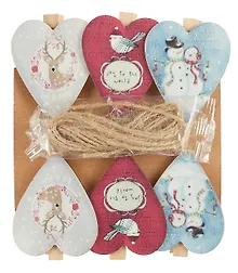 Купить Прищепки декоративные с веревкой 6 шт — Фото №1