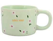 Купить Кружка Love You Цветочки (мятная) (керамика) (330мл) (12-8109-202604_02) — Фото №1
