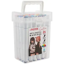 Купить Маркеры для скетчинга 24цв "Emotion" двусторонние, пулевидный/скошенный наконечник 1-5мм, пластик.упак. — Фото №1