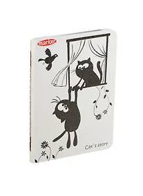 Купить Записная книжка А6 40л кл. "Cat story" flexy-переплет, мат.ламинация, сшивка цв.шелк.нитью, ассорти, MARKER ARTE — Фото №1