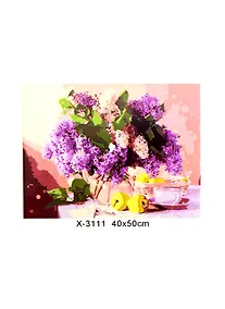 Купить Набор д/творчества Рыжий кот Палитра Холст с красками 40х50см Букет сирени и яблоки Х-3111 — Фото №1