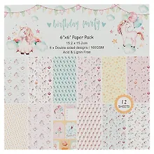 Купить Бумага д/скрапбукинга 15,2*15,2см, 12 дизайнов, 12 листов, двусторонняя Birthday Party — Фото №1