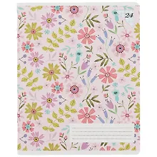 Купить Тетрадь в клетку Academy Style, Flowers pattern, 24 листа, в ассортименте — Фото №1