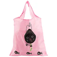 Купить Сумочка складная с карабином Мордочка котика (ПЭ) (35×40) (12-10422-YX-1) — Фото №1