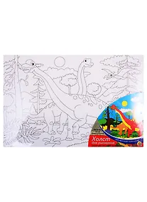 Купить Набор для творчества Рыжий кот Холст с красками 20х30см по номерам. Мир динозавров Х-9418 — Фото №1