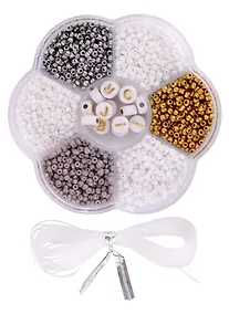 Купить Набор бисера для рукоделия (белый микс) — Фото №1