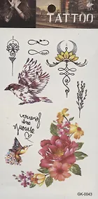 Купить Тату Цветы и тексты, 2 вида (GK-0043)(GK-0077)(9,7*19,8) — Фото №1