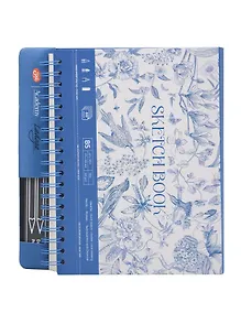 Купить Скетчбук для графики 17,5*25 40л "Ладога" синий, жестк.обложка, настольный, 160г/м2, 100% целлюлоза — Фото №1