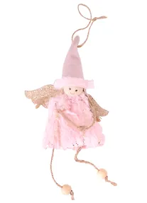 Купить Новогоднее подвесное украшение Ангел в розовом (пластик) (10x9) (88507) — Фото №1