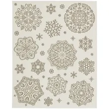 Купить Новогоднее оконное украшение «Снежинки серебряные объёмные» № 4, 38 х 30 см — Фото №1