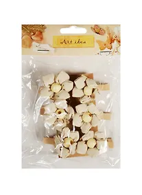 Купить Декоративные прищепки Льняные лотосы с деревянной бусиной (6шт) (11-00399-SC-216) — Фото №1