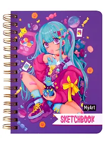 Купить Скетчбук 150*196 64л "Фанатка мишек" 120г/м2, тв.обложка — Фото №1