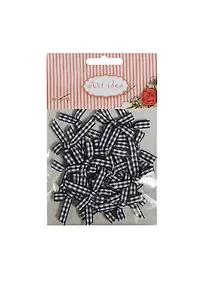 Купить Набор бант-клетка черный с белым (S-9-6) (25 шт) (упаковка/хедер) — Фото №1