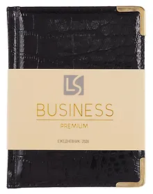 Купить Ежедневник датированный 2026 год, А6, 176 листов, "Business Premium. Grand croco", черный — Фото №1