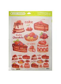 Купить Рис. бумага для декупажа Cadence-Craft Premier Пирожное (CD05333) (А3) (25г/м) (упаковка) — Фото №1