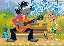 Купить Мозаика из пуговиц "Ну, погоди!" — Фото №1