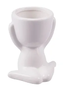 Купить Подставка Мистер Грин: любитель тишины белый (керамика) (11×10×8) (10534396) — Фото №1