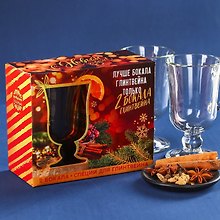 Купить Новогодний подарочный набор для глинтвейна Лучше глинтвейна (специи 30 г, бокалы 250 мл, 2 шт) — Фото №1