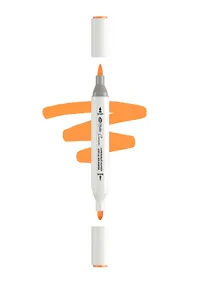 Купить Маркер акриловый "Сонет" оранжевый, двусторонний, перо кисть/пуля — Фото №1