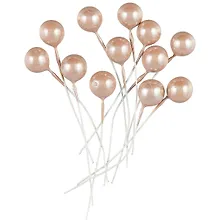 Купить Искусственный декор Жемчужины на проволочке золотые, 0,5см 12шт (ОРР) — Фото №1