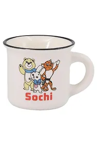 Купить Кружка маленькая белая Талисманы (фарфор) (75мл) (Сочи) (065-9-M-135-01-W) — Фото №1