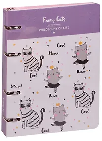 Купить Тетрадь на кольцах в клетку Art-Blanc, Funny cats, 120 листов — Фото №1