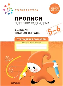 Купить Прописи в детском саду и дома. Большая рабочая тетрадь. 5-6 лет — Фото №1